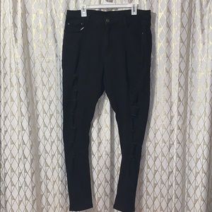 Distressed black jeans